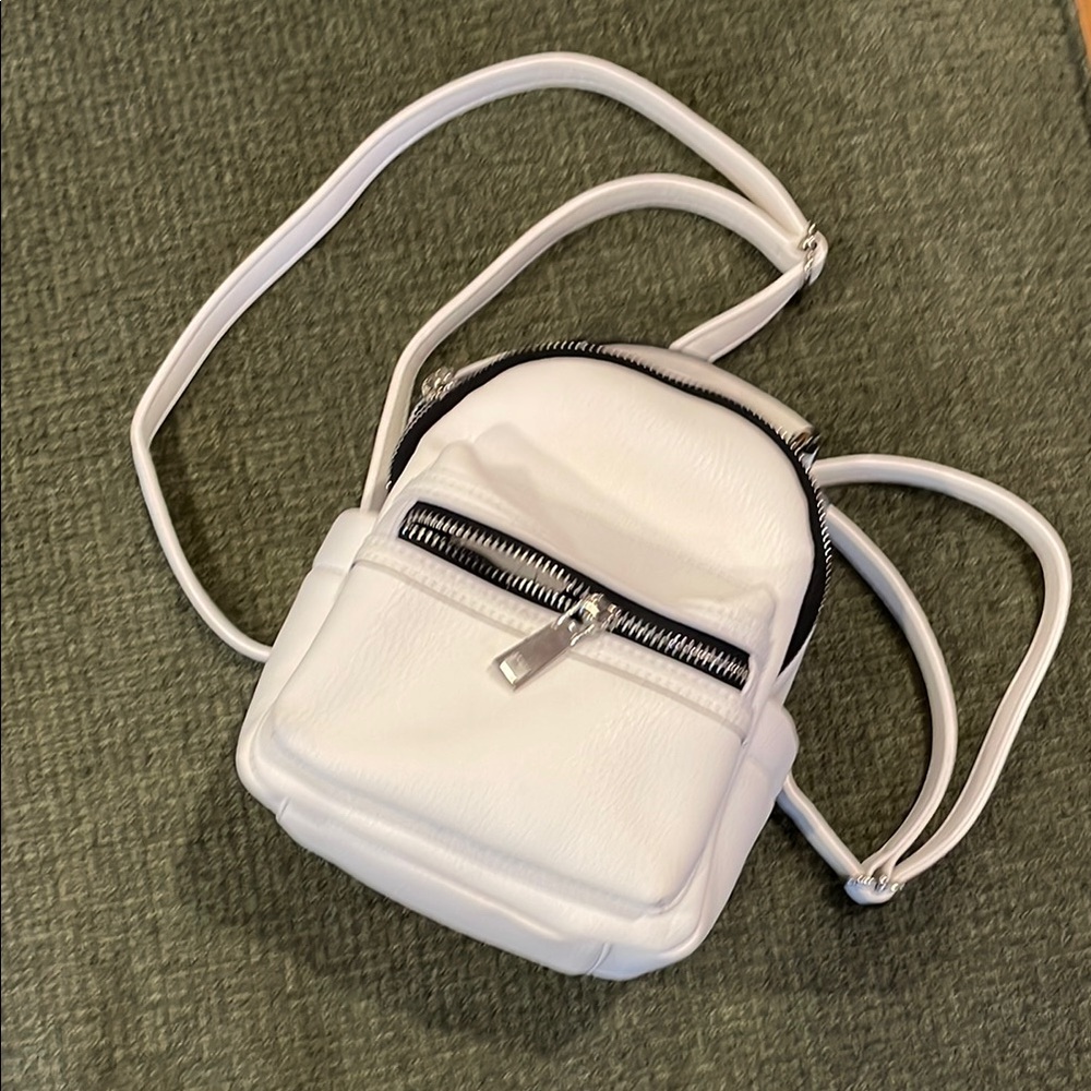 Zara Basics white small backpack